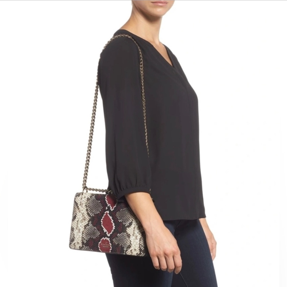 Kate Spade Reece Park Marci Snake Embossed Shoulder Bag